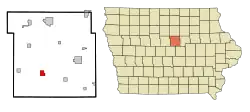 Location of Hubbard, Iowa
