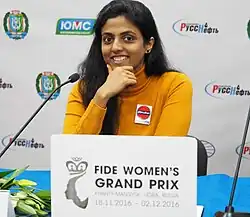 World no. 11 Harika Dronavalli played on board one for India.