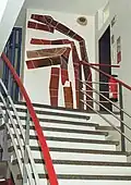 Ceramics on the walls of a stairwell in the tax office at Säckingen (with Richard Bampi&nbsp;[de]).[4]