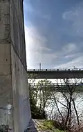 The Edmonton LRT bridge across the river in central Edmonton