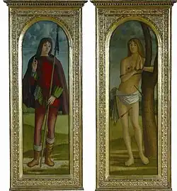 Holy Pilgrim and St. Sebastien by Vittore Carpaccio (1495)