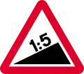 Steep hill upwards ahead