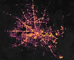 Aerial view of Houston before the power crisis