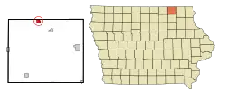 Location of Chester, Iowa