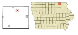 Location of Lime Springs, Iowa
