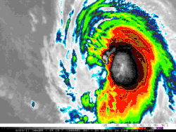 Infrared satellite loop of Hurricane Celia intensifying on June 24