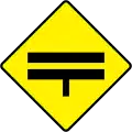 W 022 T Junction Ahead at Dual C'way (No CR Break)