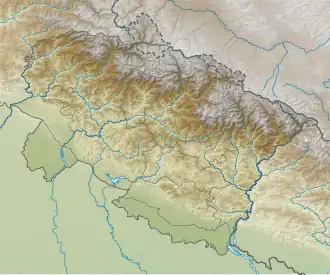 Location of Satopanth Tal within Uttarakhand