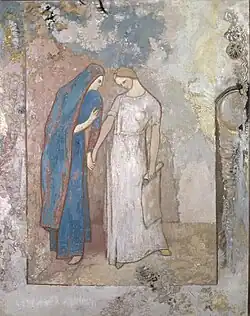 Odilon Redon, c.1905, Initiation study: two young ladies, oil on canvas, 93 x 65&nbsp;cm, Dallas Museum of Art