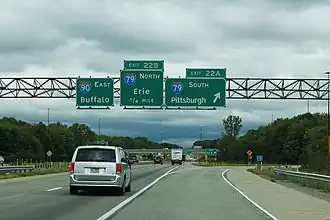 Junction of Interstates 79 and 90 in McKean Township