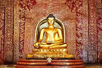 The Phra Phuttha Sihing or Phra Singh (Thai: พระสิงห์) at Wat Phra Singh in Chiang Mai.