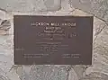 A metal nameplate describing the 1985 rebuilding