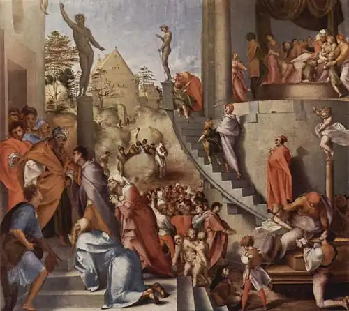 Jacopo Pontormo, Joseph in Egypt, 1515–1518, oil on wood, 96 x 109&nbsp;cm, National Gallery, London