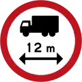 R25 No vehicles exceeding 12 metres in length