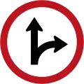 R35-6 Proceed straight or turn right ahead