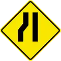 W3-3 Road narrows from the left side