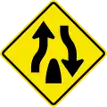 W30-2 Dual carriageway ends ahead