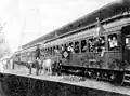 A train taking Japanese immigrants from Santos to São Paulo (1935).