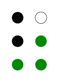 ⠷ (braille pattern dots-12356)