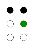 ⠙ (braille pattern dots-145)