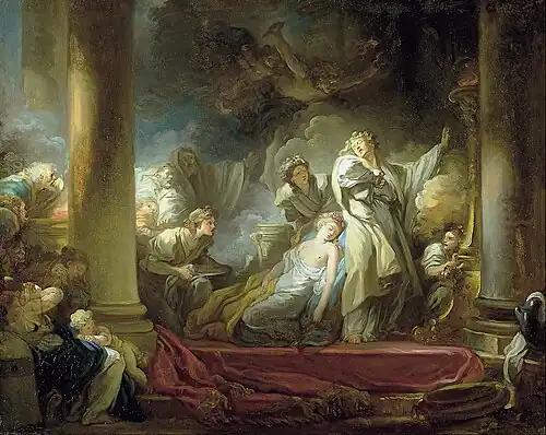 Callirhoe's Sacrifice. Real Academia de Bellas Artes de San Fernando, Madrid. (ricordo from the large Coresus and Callirhoë)[22]