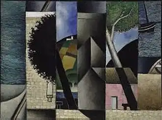 Jean Metzinger, 1912, Landscape (Marine, Composition Cubiste), oil on canvas, 51.4 x 68.6&nbsp;cm, Fogg Art Museum, Harvard University. Published in Herwarth Walden, Einblick in Kunst: Expressionismus, Futurismus, Kubismus (1917), Der Sturm, 1912–1917