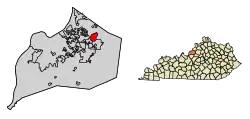 Location of Anchorage in Jefferson County, Kentucky