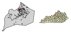 Location of Indian Hills in Jefferson County, Kentucky