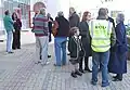 Candidates and supporters outside the polling station, 2011 general election