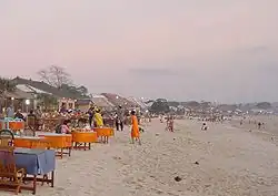 Seafood restaurants on the beach near Jimbaran