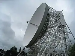 Image 18The Jodrell Bank Lovell 76-m radio telescope in Lower Withington, built in August 1957, is the world's third largest steerable telescope, and was the largest until 1971. It was designed by Sheffield's Sir Charles Husband and built of steel from Scunthorpe (from North West England)
