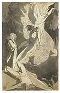 Henry Fuseli: Dante Observing the Soaring Souls of Paolo and Francesca, pen and ink, c.&nbsp;1800