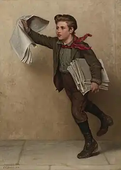 John George Brown, Extra, Extra (The Paper Boy), 1904