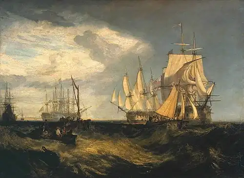 Two Captured Danish Ships Entering Portsmouth Harbour by Turner