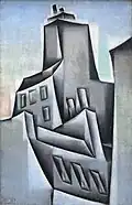Juan Gris, 1911, Maisons à Paris (Houses in Paris), 1911, oil on canvas, 52.4 × 34.2&nbsp;cm