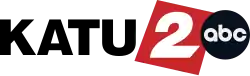 At left, the letters KATU in black in a bold sans serif. To the right, a white sans serif 2 in a red tilted square box. At lower left, the words "On Your Side".