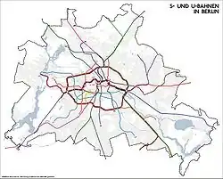 S+U Bahn map of Berlin