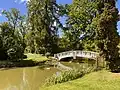 The pond with the bridge