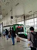 YIA Airport Rail Link waiting for departure on platform 1