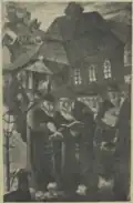 Kiddush levana (1929), by Moshe Appelbaum&nbsp;[he]. Painting.