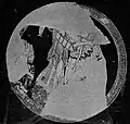 Kilyx erotica, medallion, red-figure pottery, 500-450&nbsp;BC Necropolis of Poggio Sommavilla, Oxford Museum