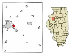 Location of East Galesburg in Knox County, Illinois.