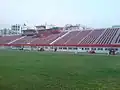 View of the stand where the VIP's and reporters are placed