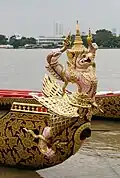 The bow of barge Krut (Garuda) Tret Traichak
