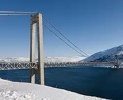 Kvalsund Bridge in winter