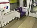 View of the wheelchair space