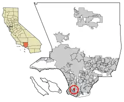 Location of Lomita in Los Angeles County, California