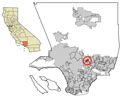 Location of San Marino in Los Angeles County, California