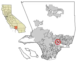 Location of South El Monte in Los Angeles County, California