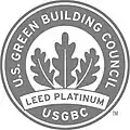 Gray-and-white logo with three leaves